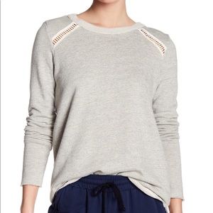 Michael Stars Crochet Raglan Sweatshirt Sz…